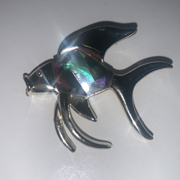 Vintage Sarah Coventry fish brooch in silver tone - Picture 10 of 12
